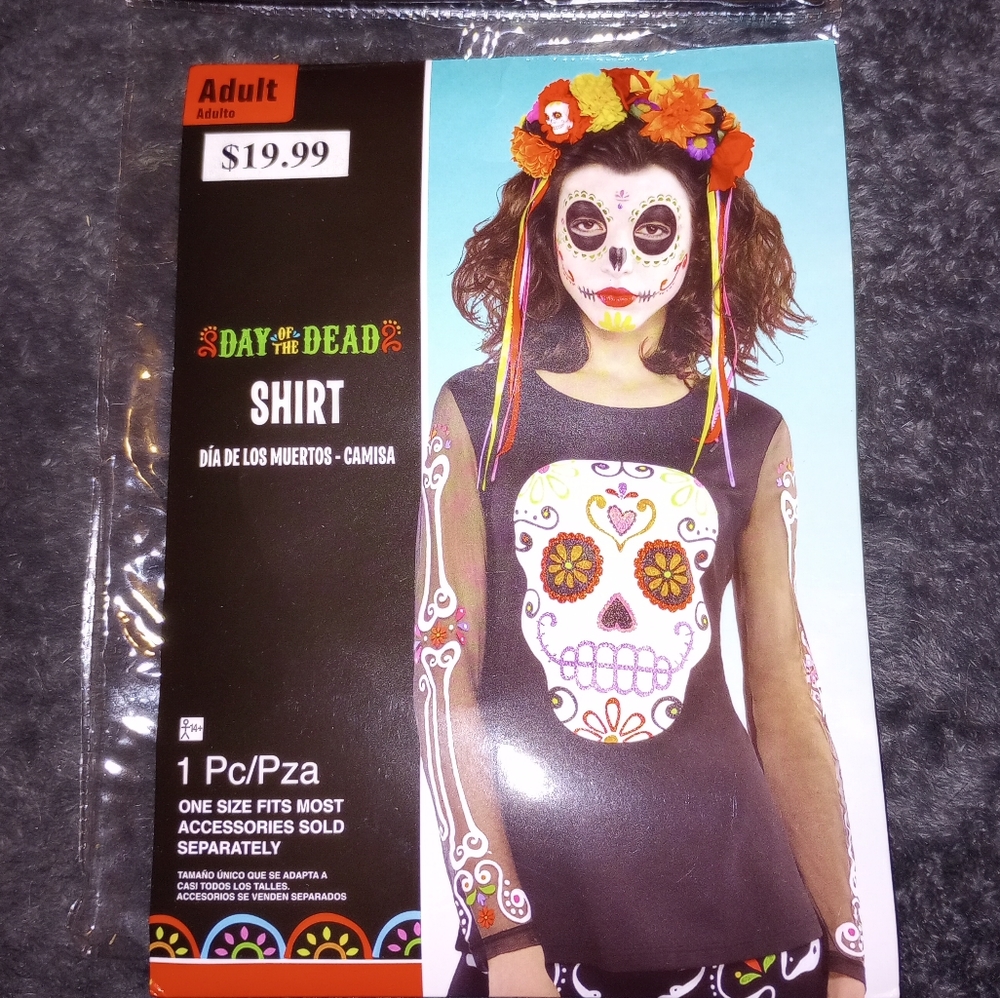 Adult Day of the Dead Shirt Costume Final Price